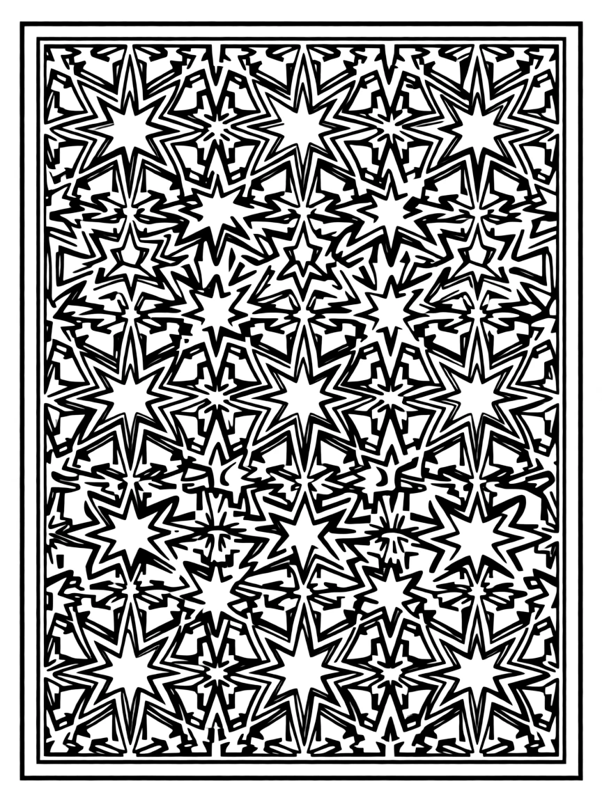 Persian geometric window screen design with detailed intersections