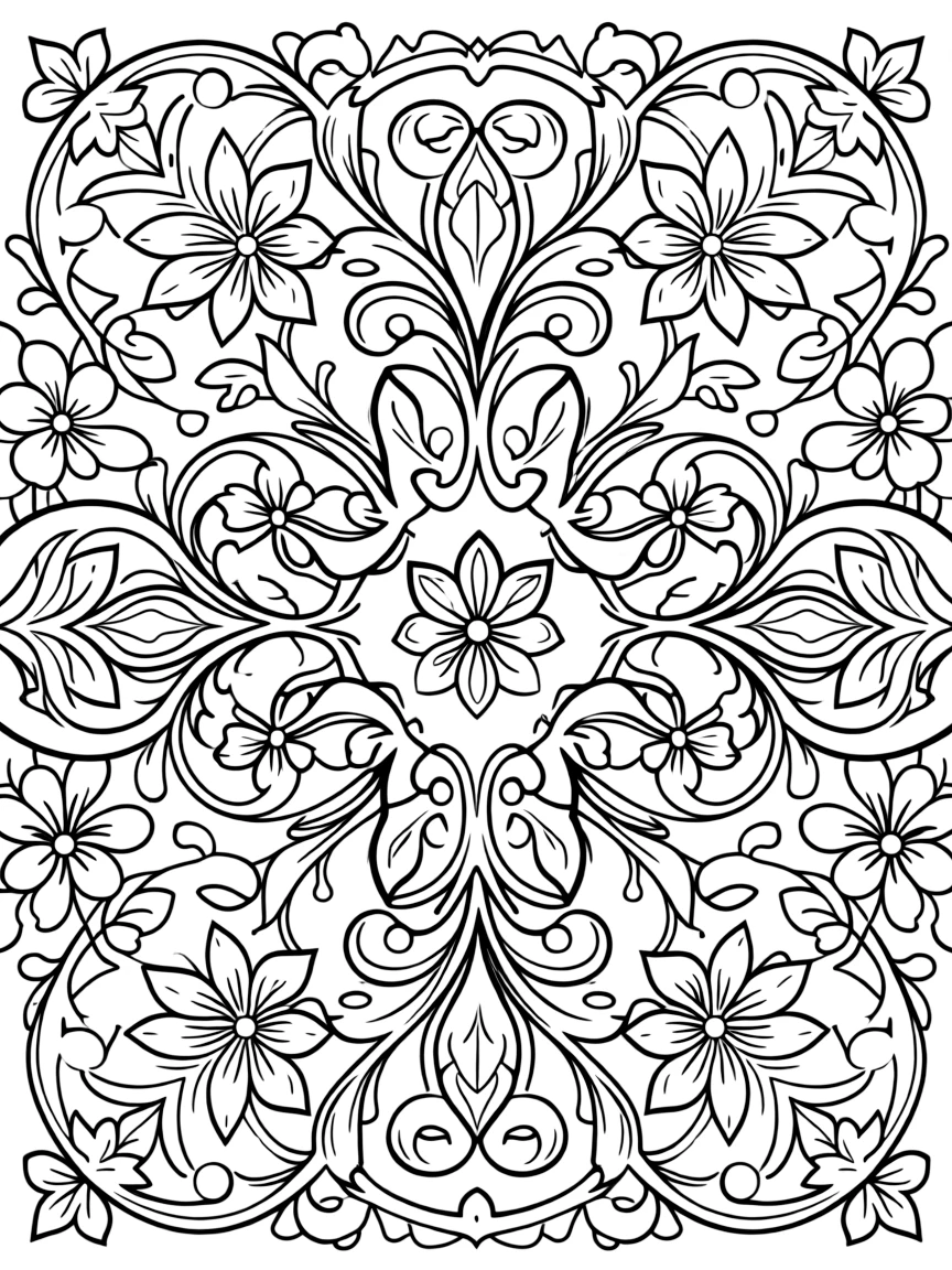 Arabesque pattern with detailed floral and vine motifs