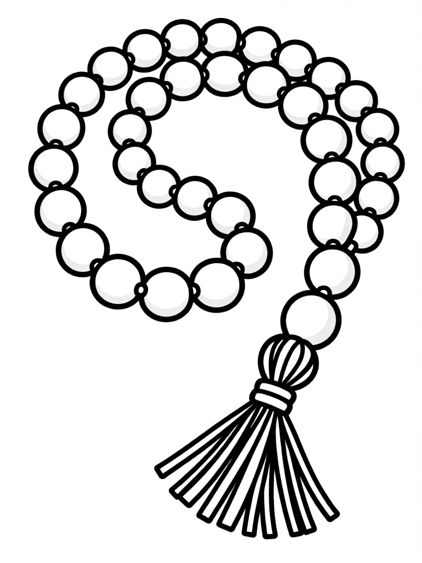 Prayer beads (tasbih) with detailed beads and tassel