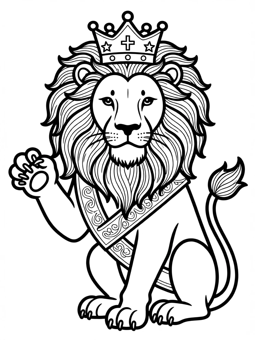 Lion of Judah with detailed mane and ceremonial symbolism