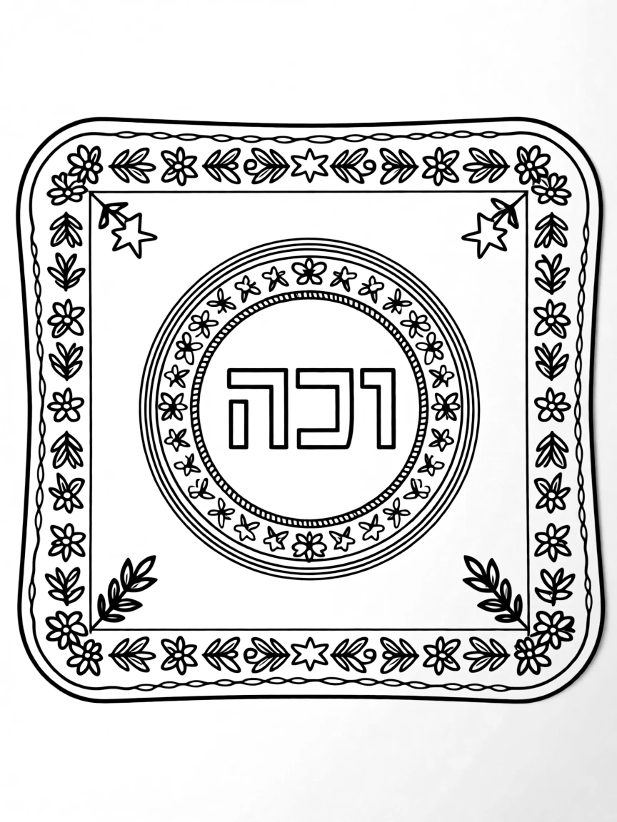 Passover matzah cover with detailed embroidery patterns