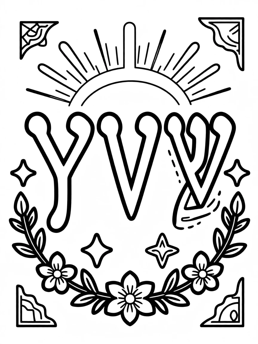 Name of God (YHVH) in ancient Hebrew script with reverent decoration