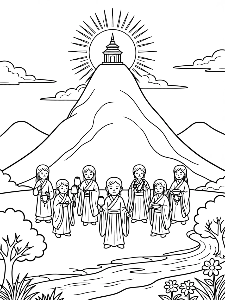 Sacred mountain representation from various spiritual perspectives