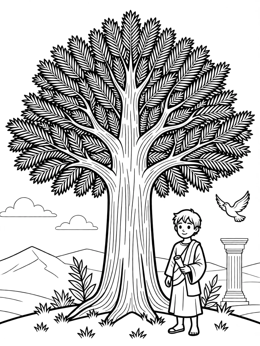 Cedar of Lebanon with detailed biblical references and natural elements