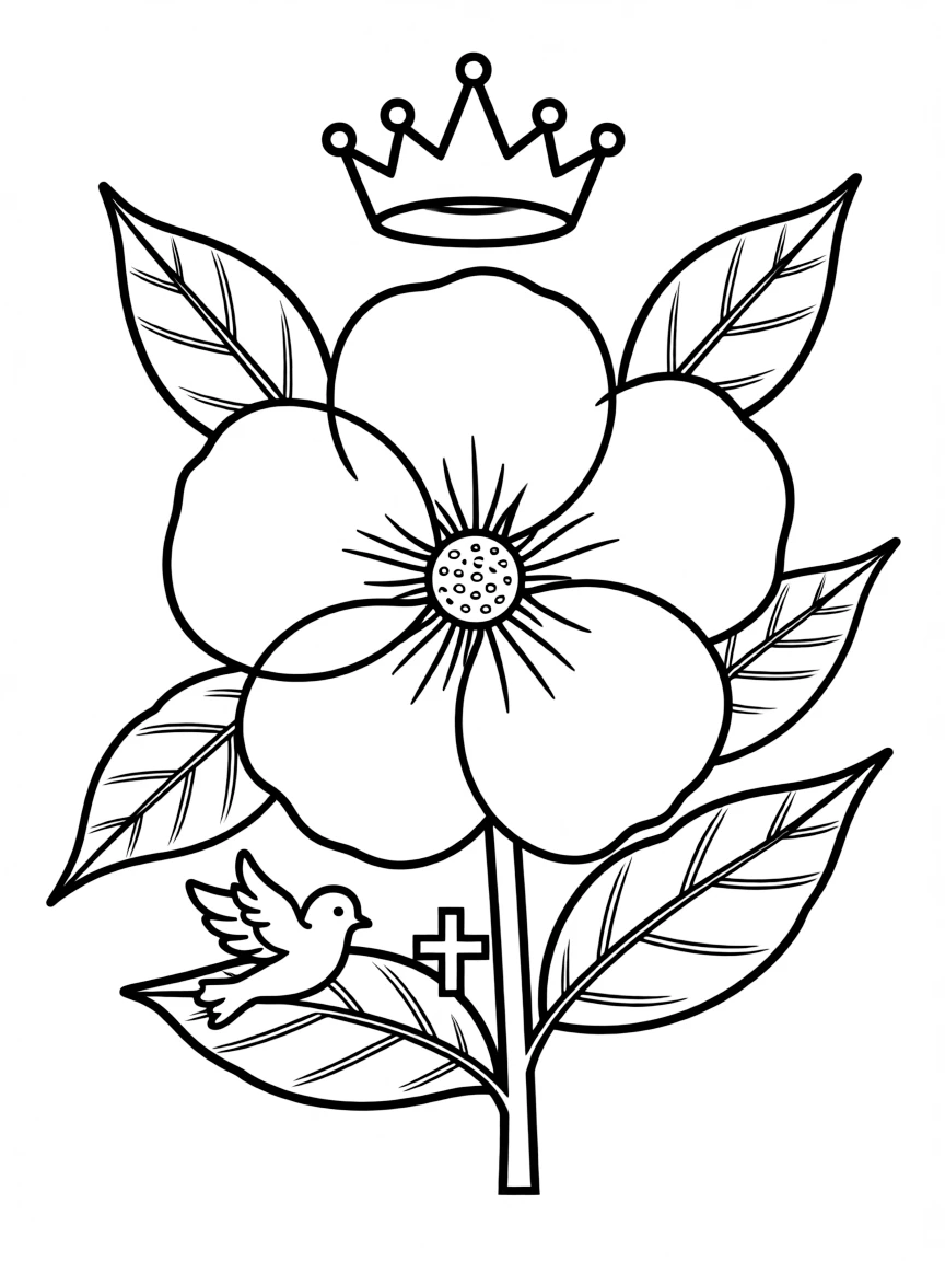 Rose of Sharon with detailed biblical symbolism and petal arrangement