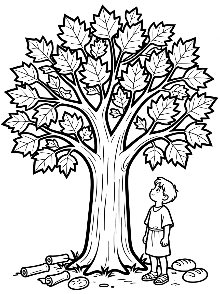 Sycamore tree with detailed biblical connections and leaf patterns