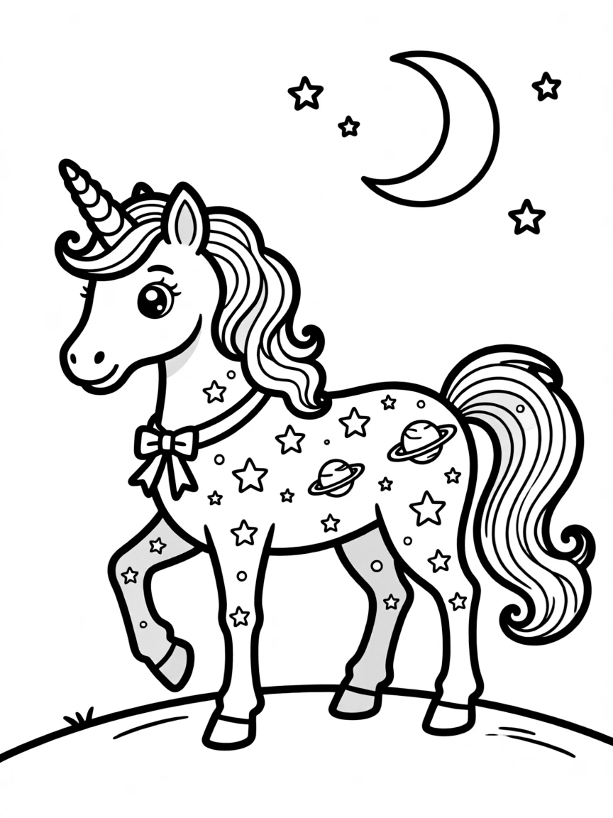 Galaxy unicorn with a starry coat and nebula-filled mane