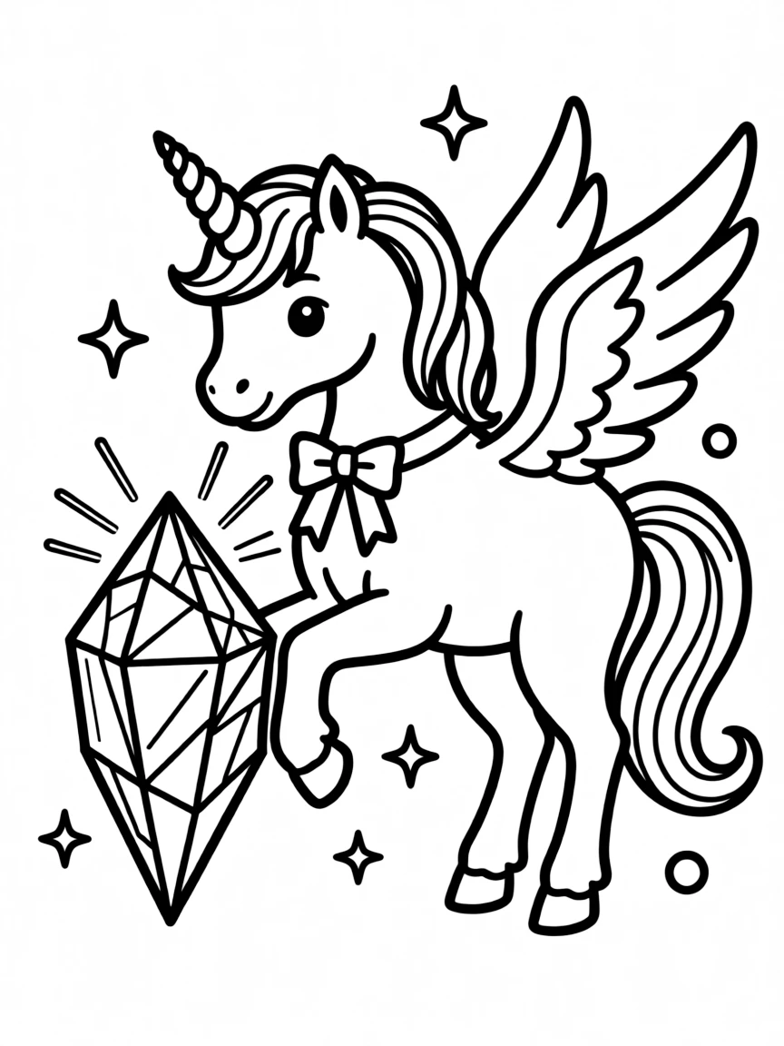 Unicorn bending light through a crystal prism