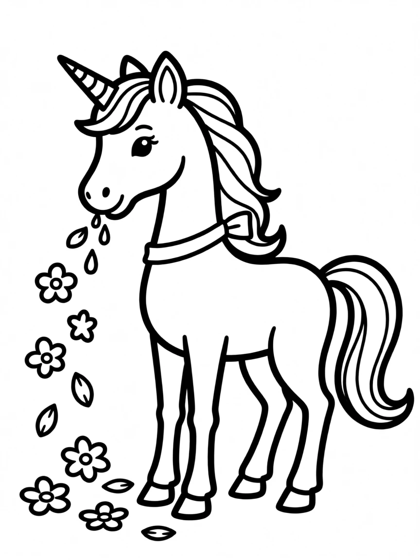 Unicorn turning tears into flower petals