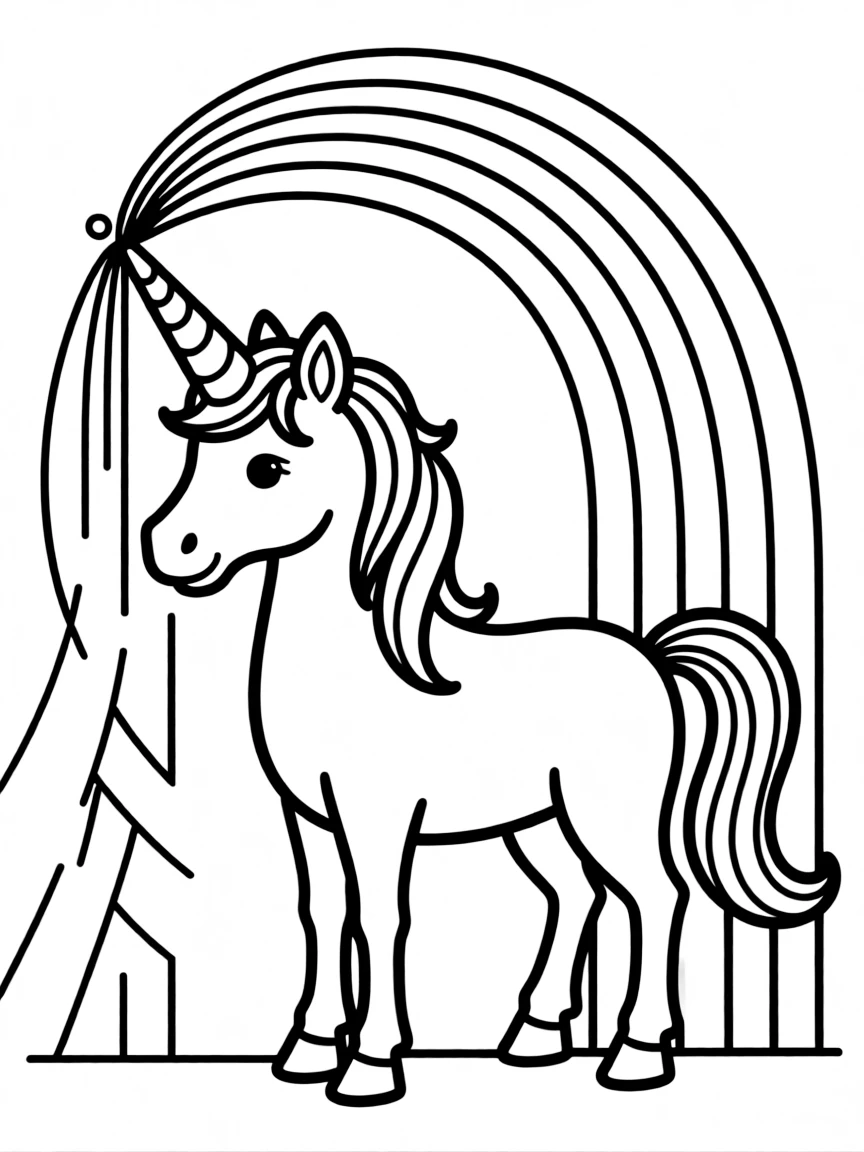 Unicorn showing color spectrum in prismatic design