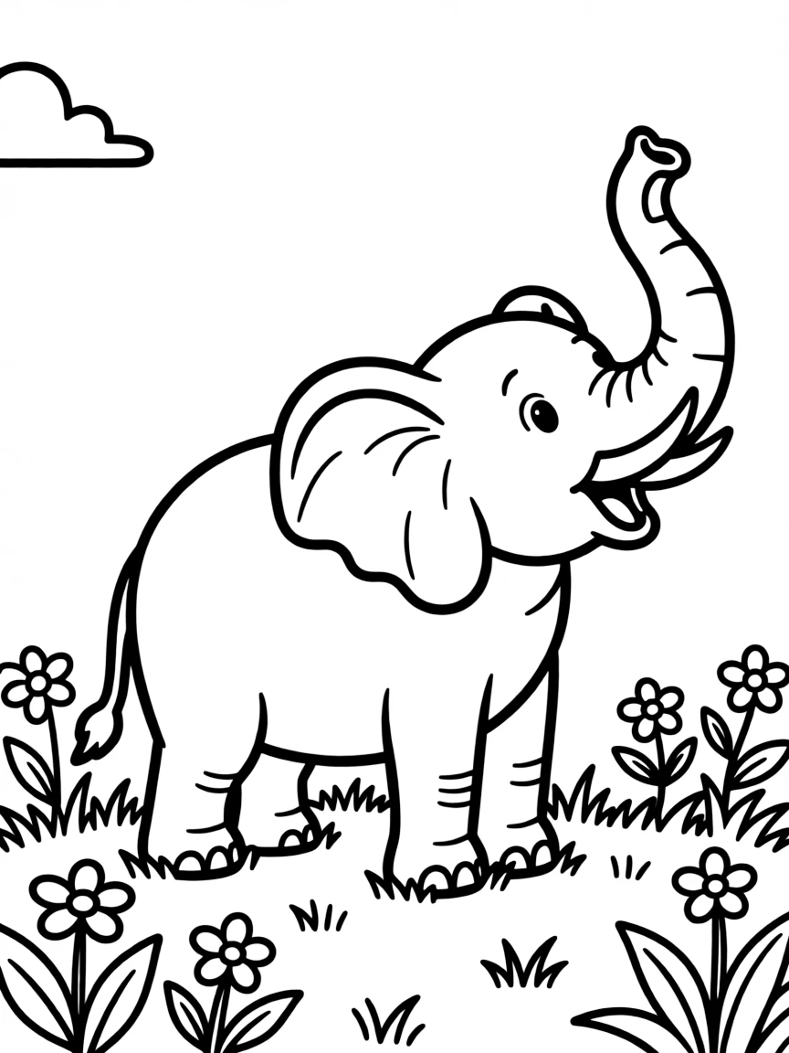 An elephant trumpeting through its trunk like a horn