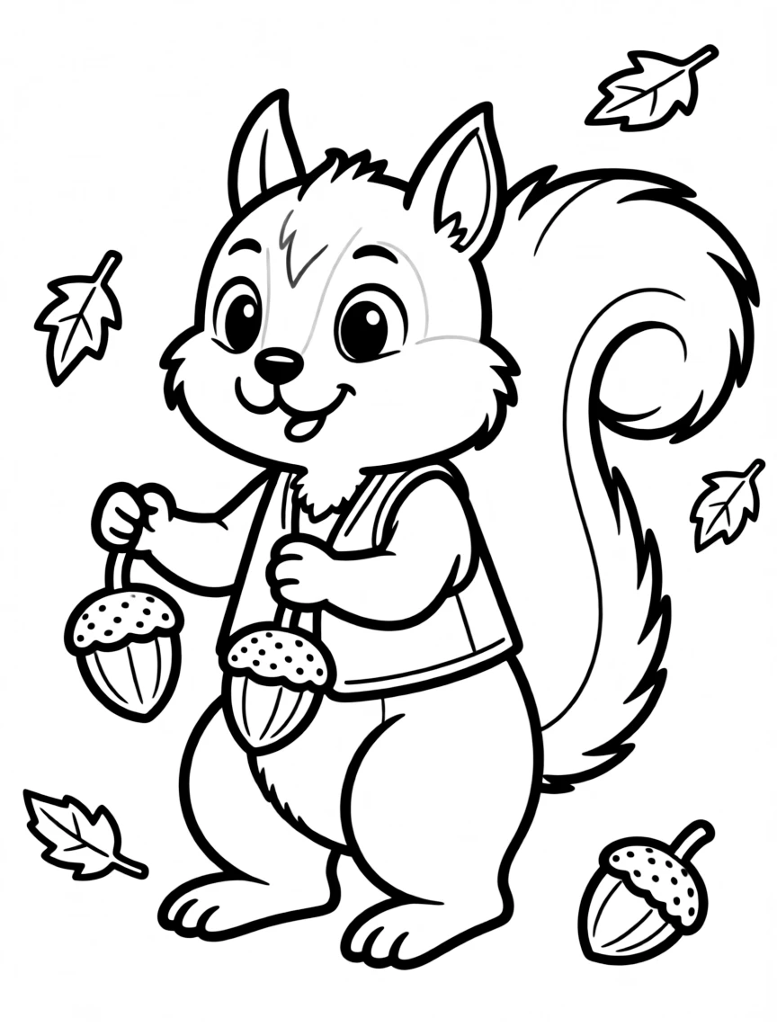 A squirrel playing acorn castanets