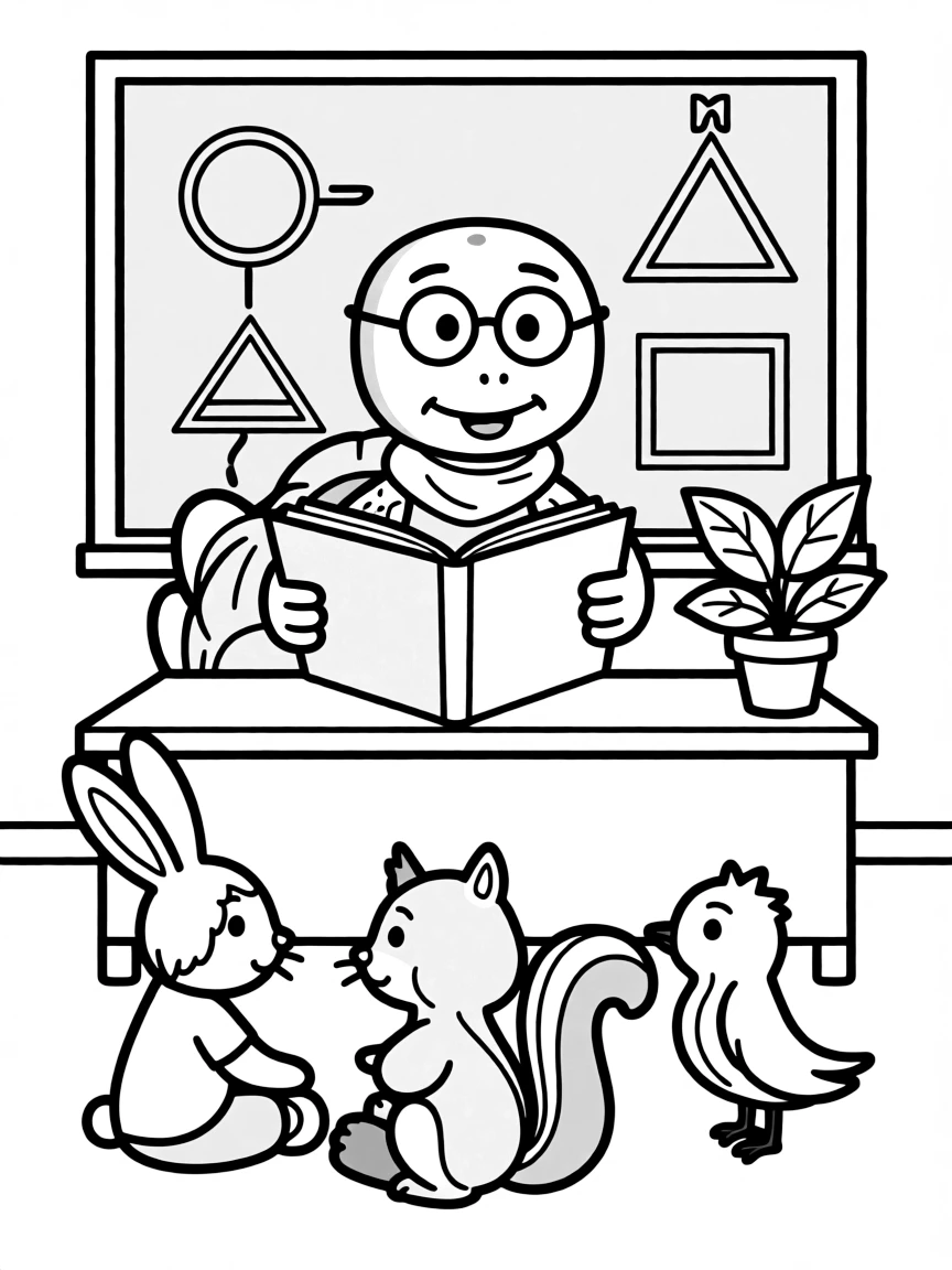 A turtle teacher explaining slowly but thoroughly