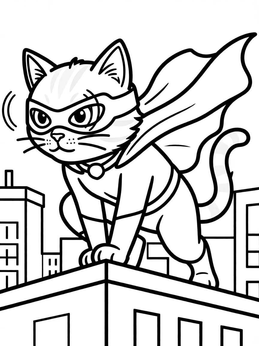 A cat superhero with night vision and stealth powers