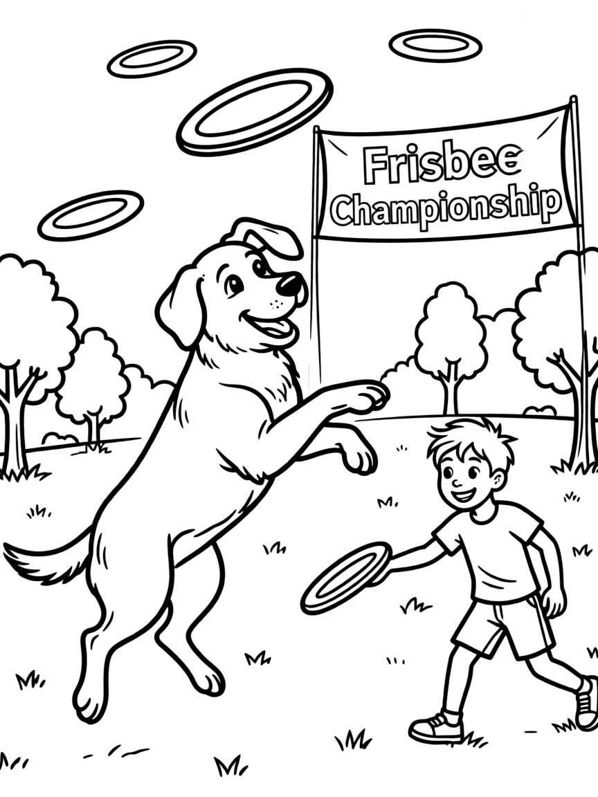 A dog catching frisbees in a championship