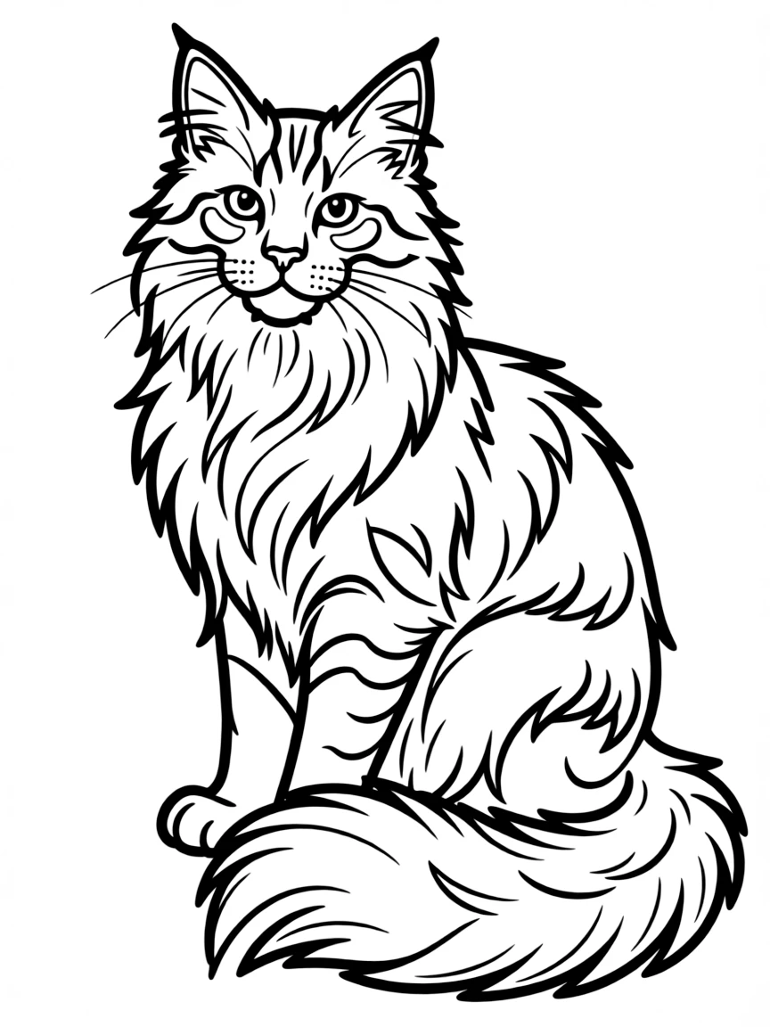 A majestic Maine Coon with its luxurious fur flowing