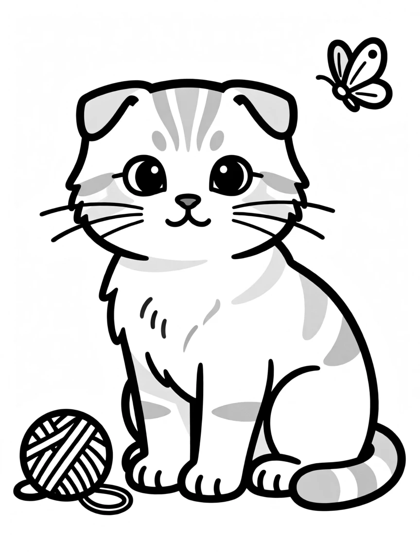 A Scottish Fold with its characteristic folded ears