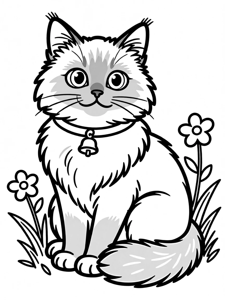 A Ragdoll cat with striking blue eyes