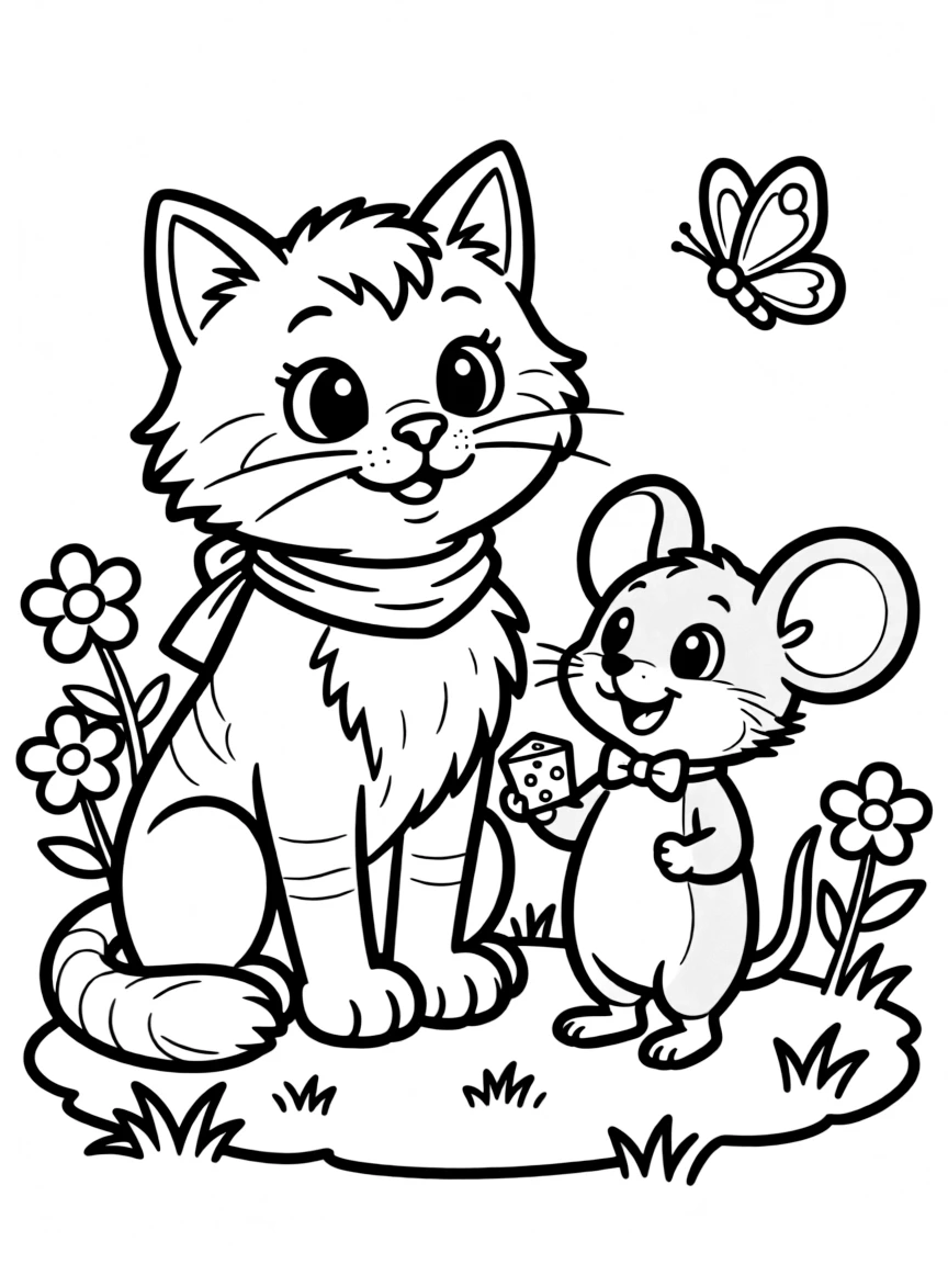 A cat with a mouse friend, breaking stereotypes