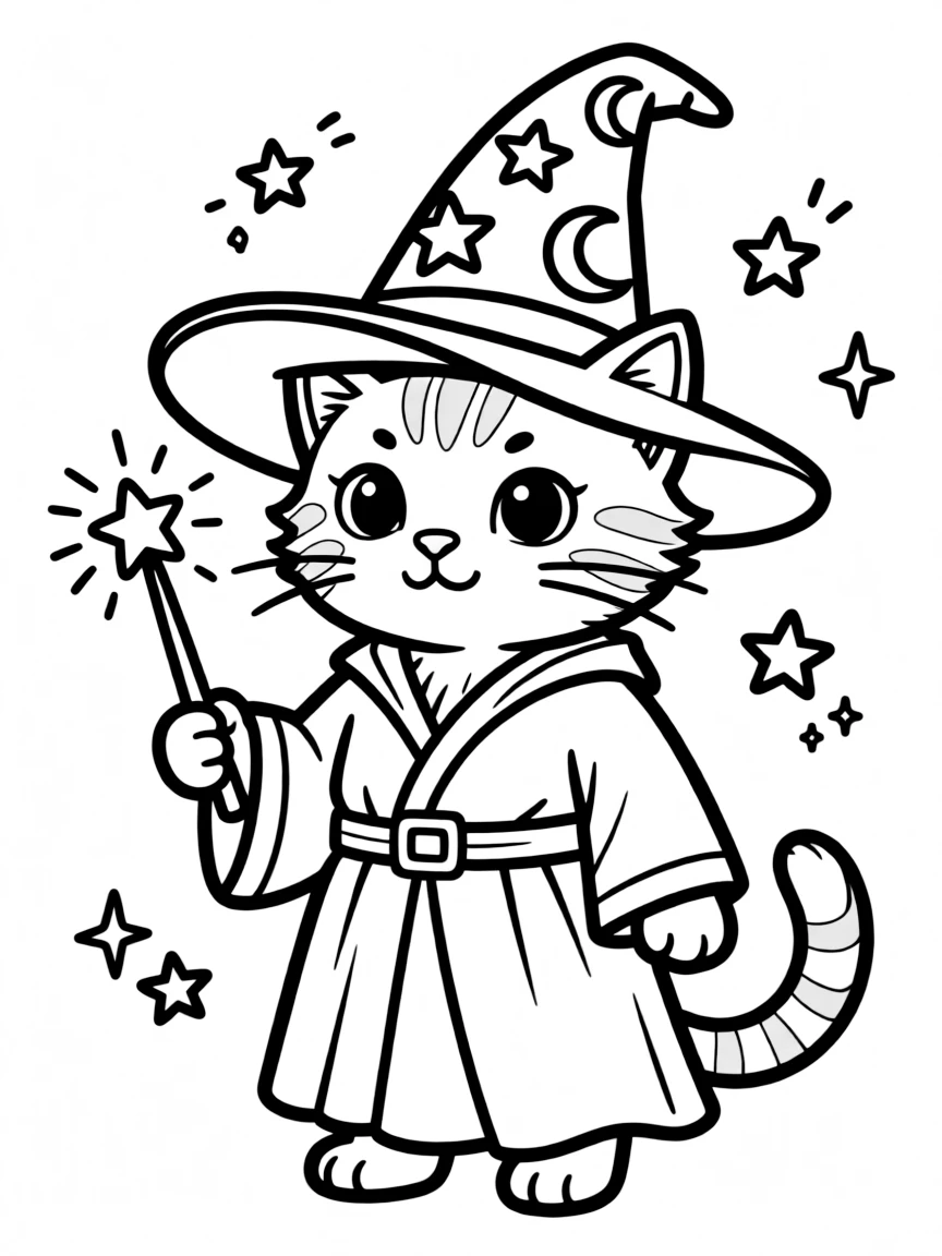 A cat dressed as a wizard