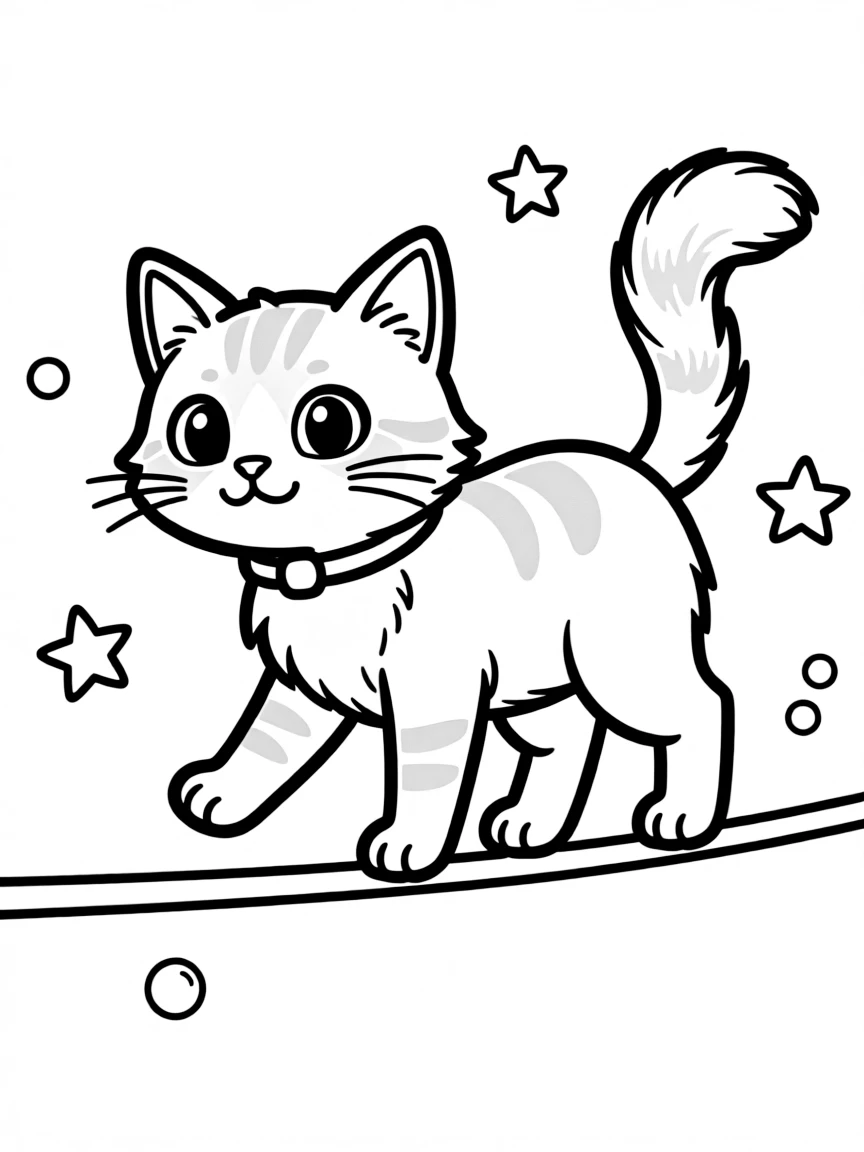 A cat on a tightrope