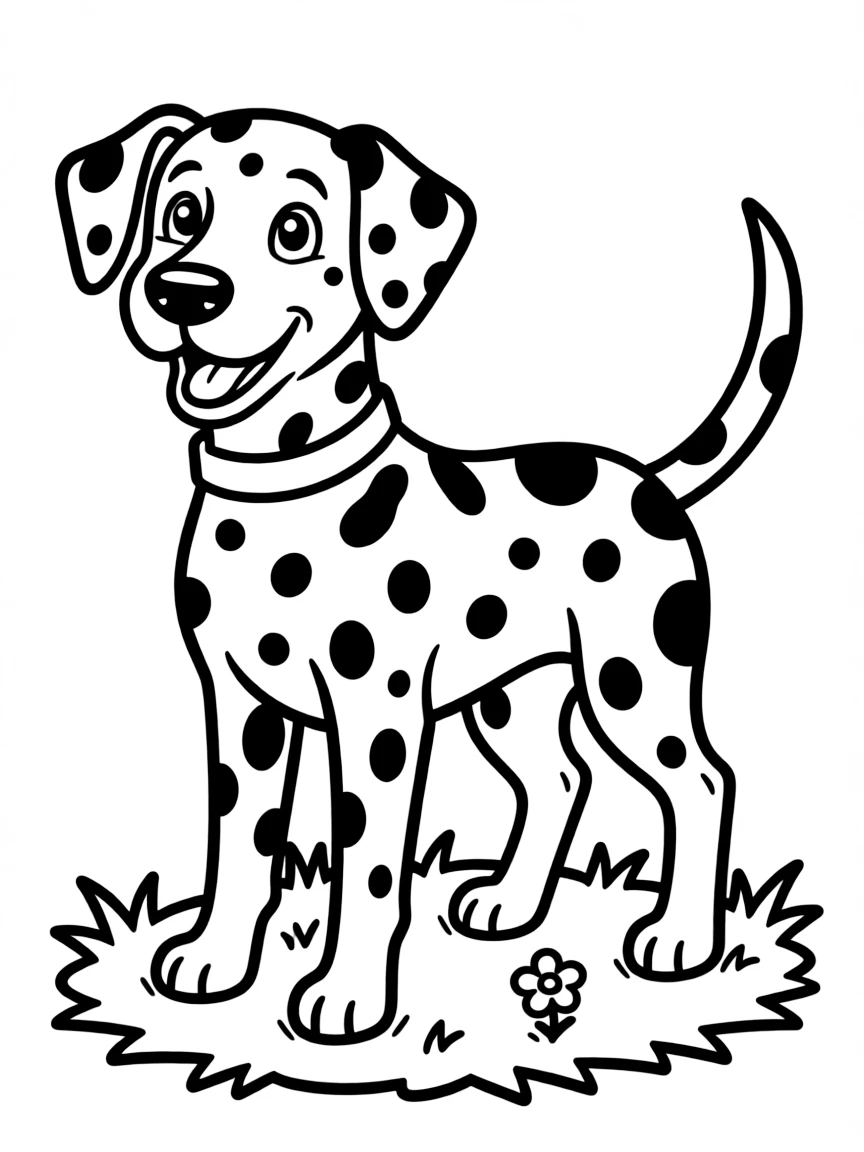 A Dalmatian showing off its distinctive spots