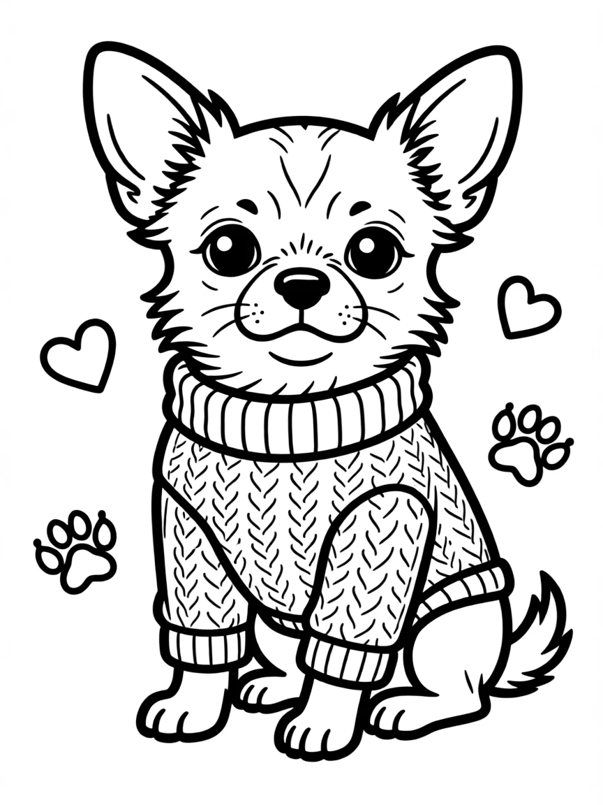 A small Chihuahua in a cozy sweater