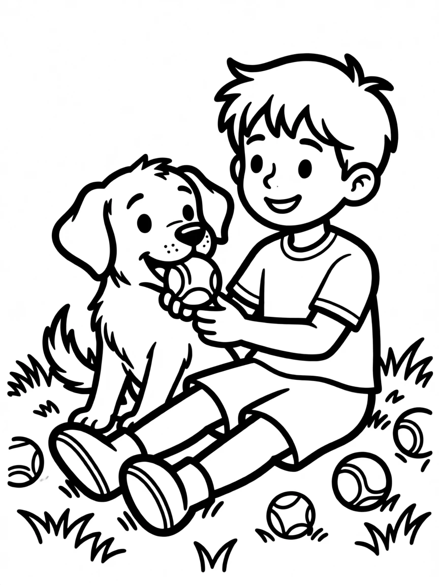 A dog with a tennis ball collection