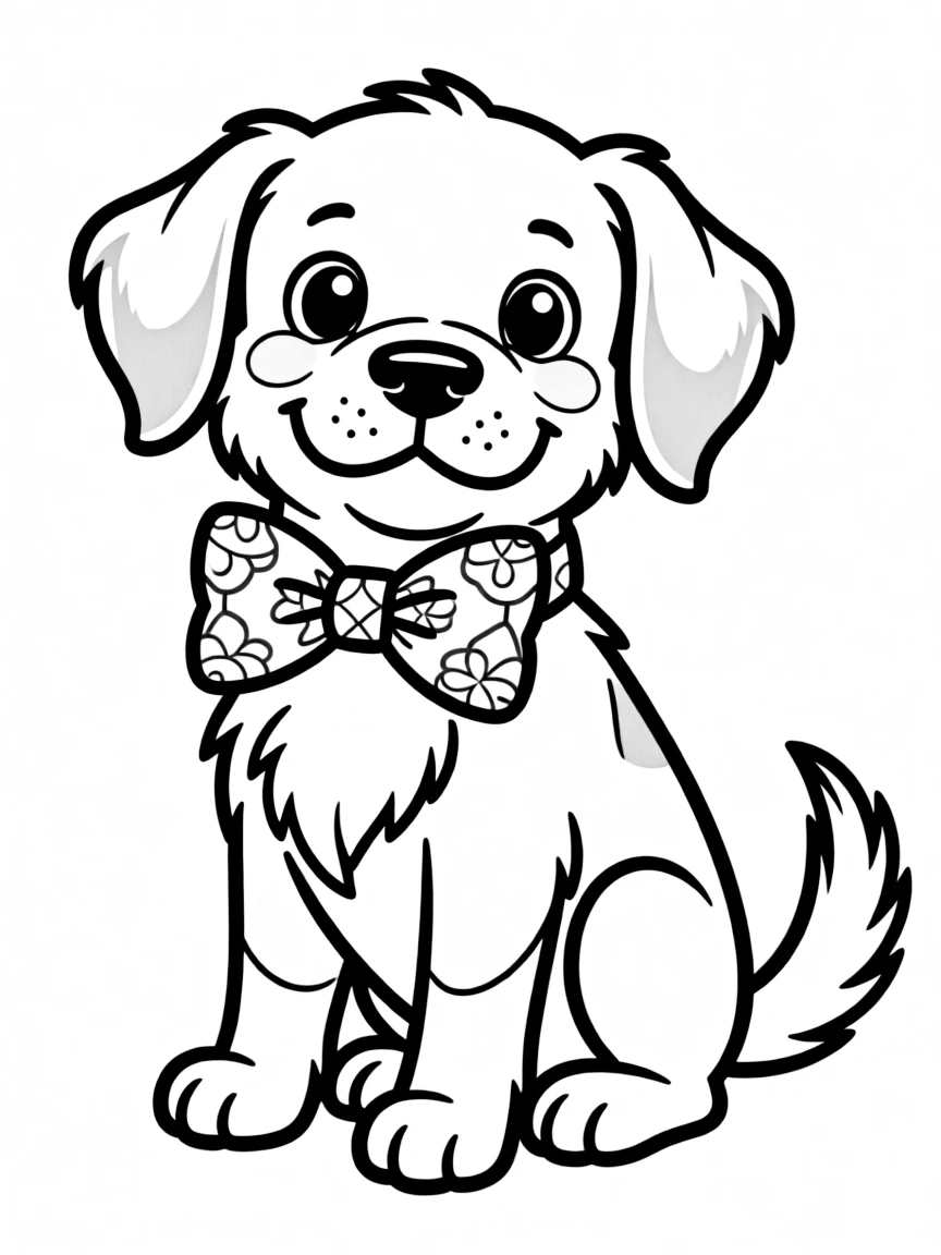 A dog wearing a bow tie