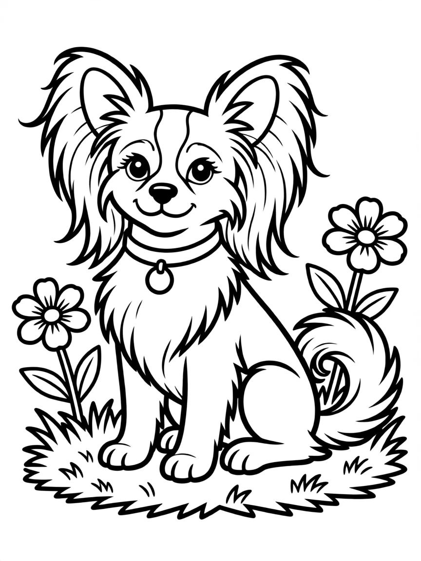 A Papillon with its butterfly-like ears