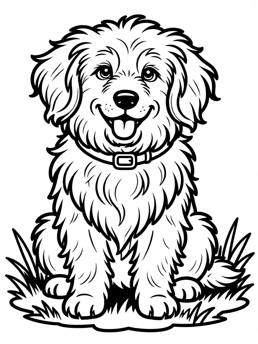 A Sheepdog with its shaggy coat and intelligent eyes
