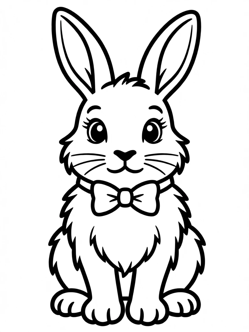 A rabbit with a bow tie
