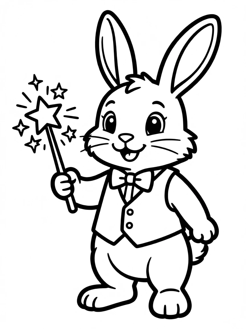 A rabbit with a magic wand