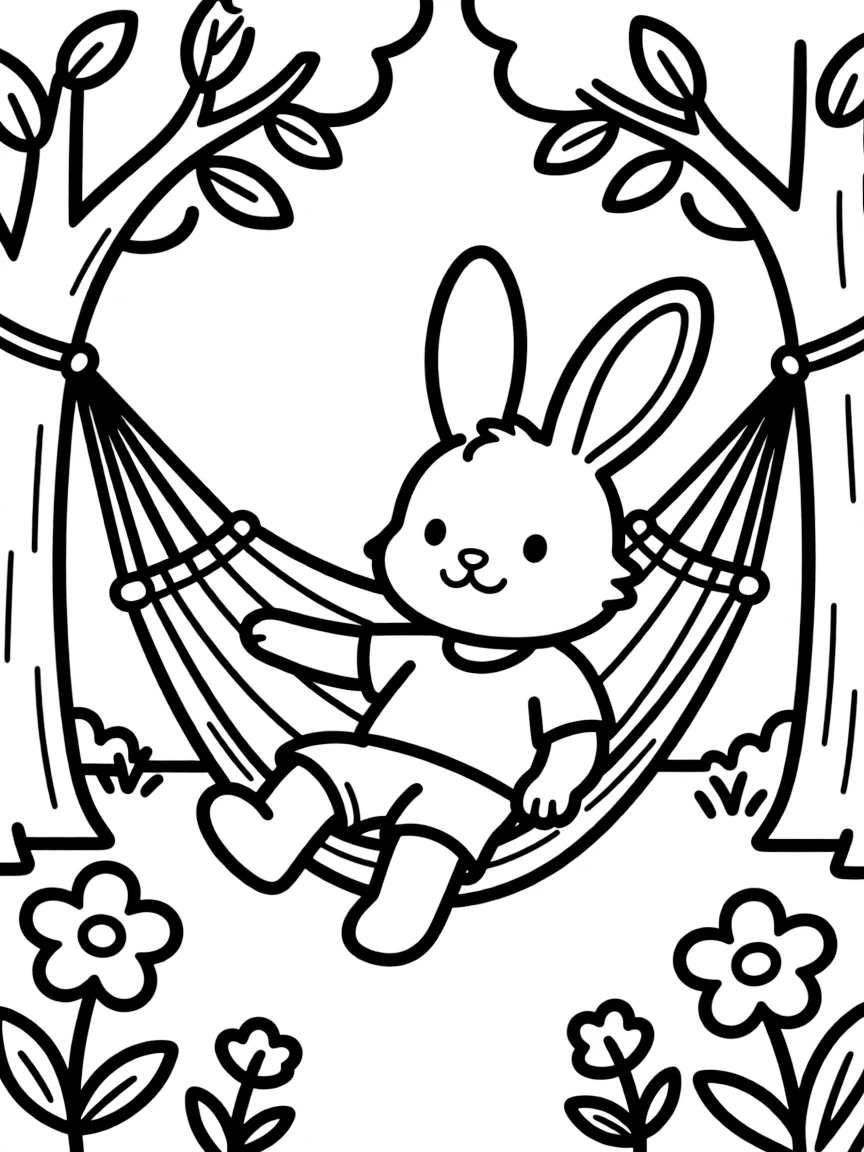 A rabbit in a hammock