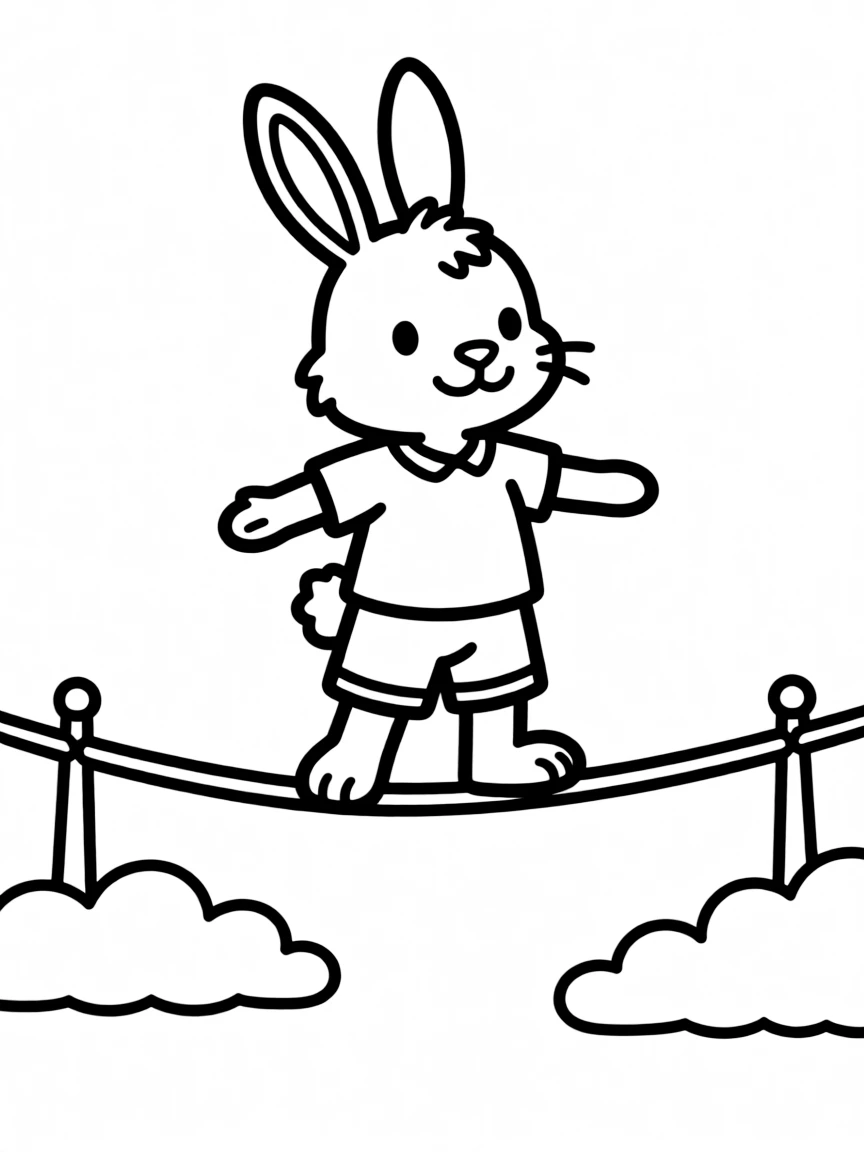 A rabbit on a tightrope