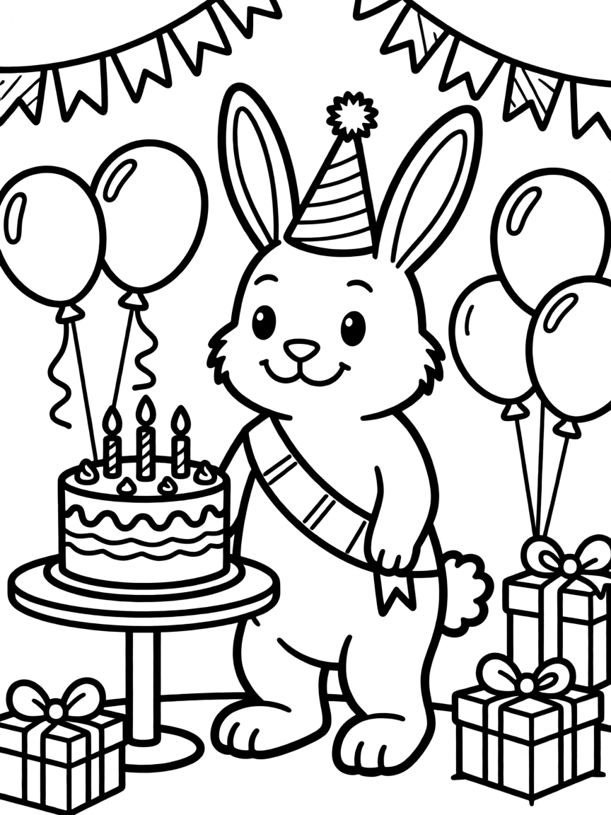 A rabbit at a birthday party