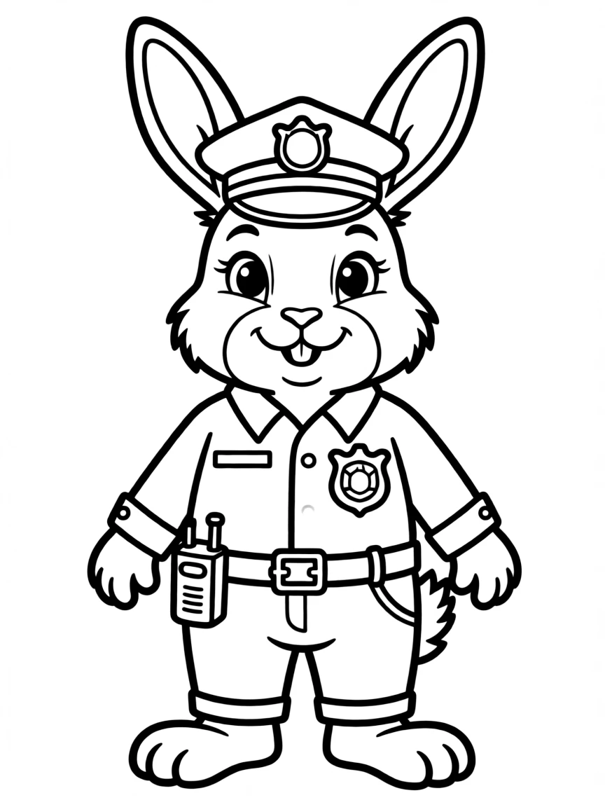 A rabbit police officer with badge