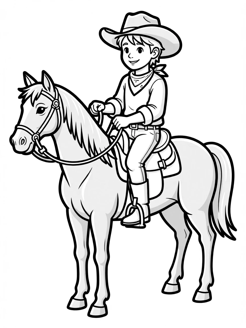 A cowboy riding a horse