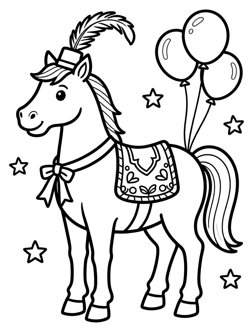 A horse dressed for a parade