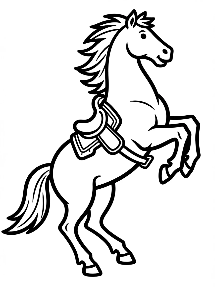 A rodeo horse bucking