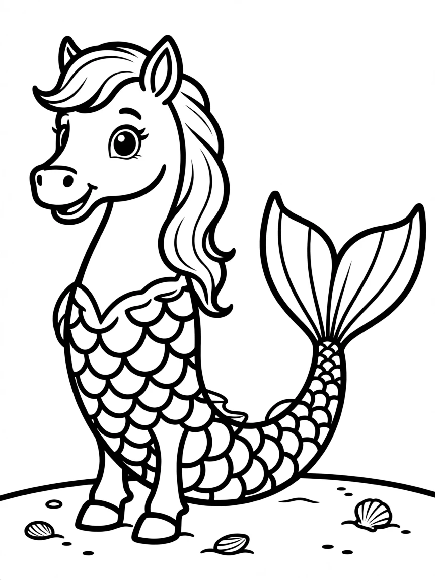 A horse with a mermaid tail