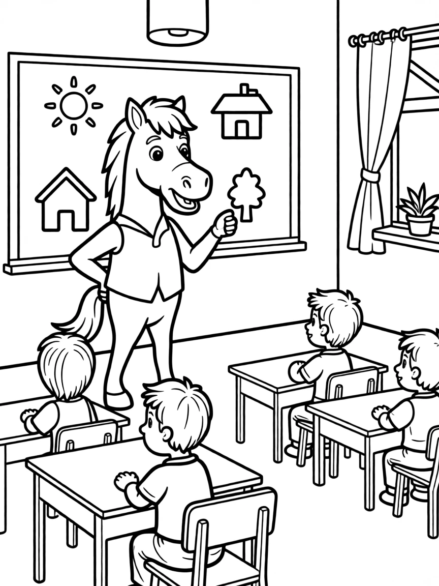 A horse teaching a class