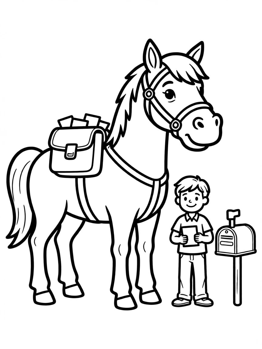 A horse delivering mail