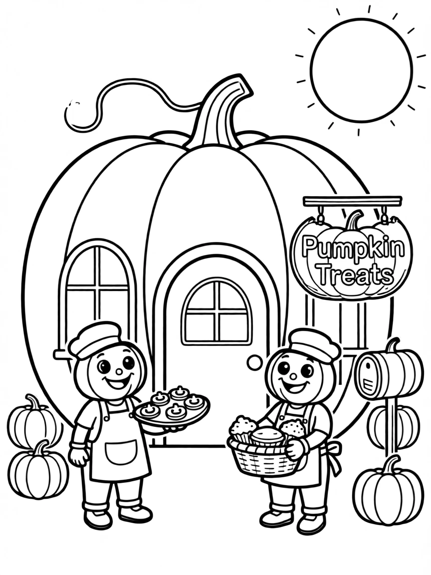 A bakery run by pumpkins selling pumpkin treats