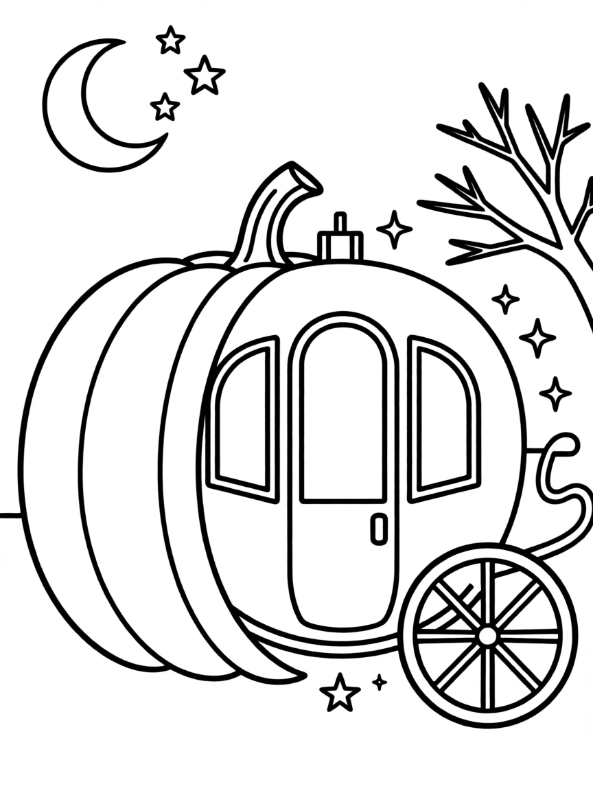 A pumpkin transforming into a coach at midnight