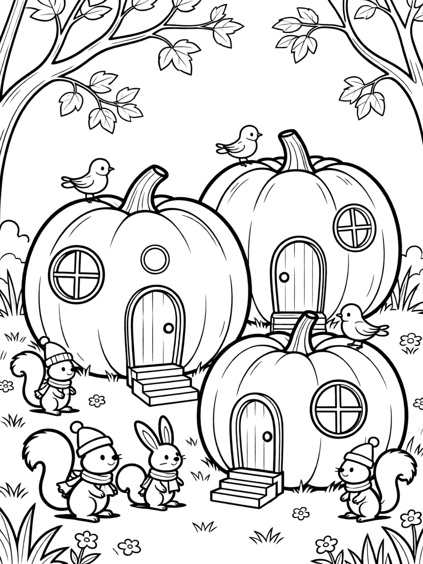 Pumpkins that serve as homes for woodland creatures