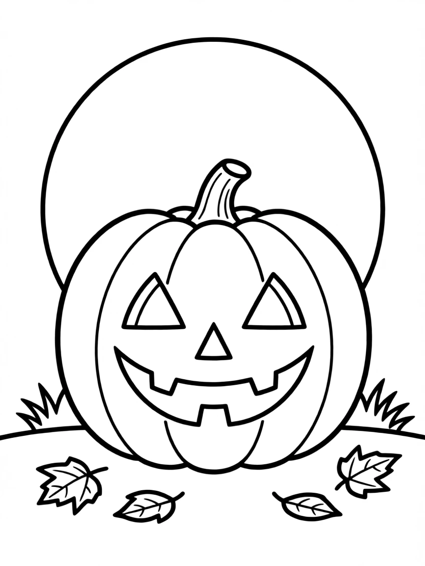 A jack-o'-lantern whose face is revealed only by moonlight
