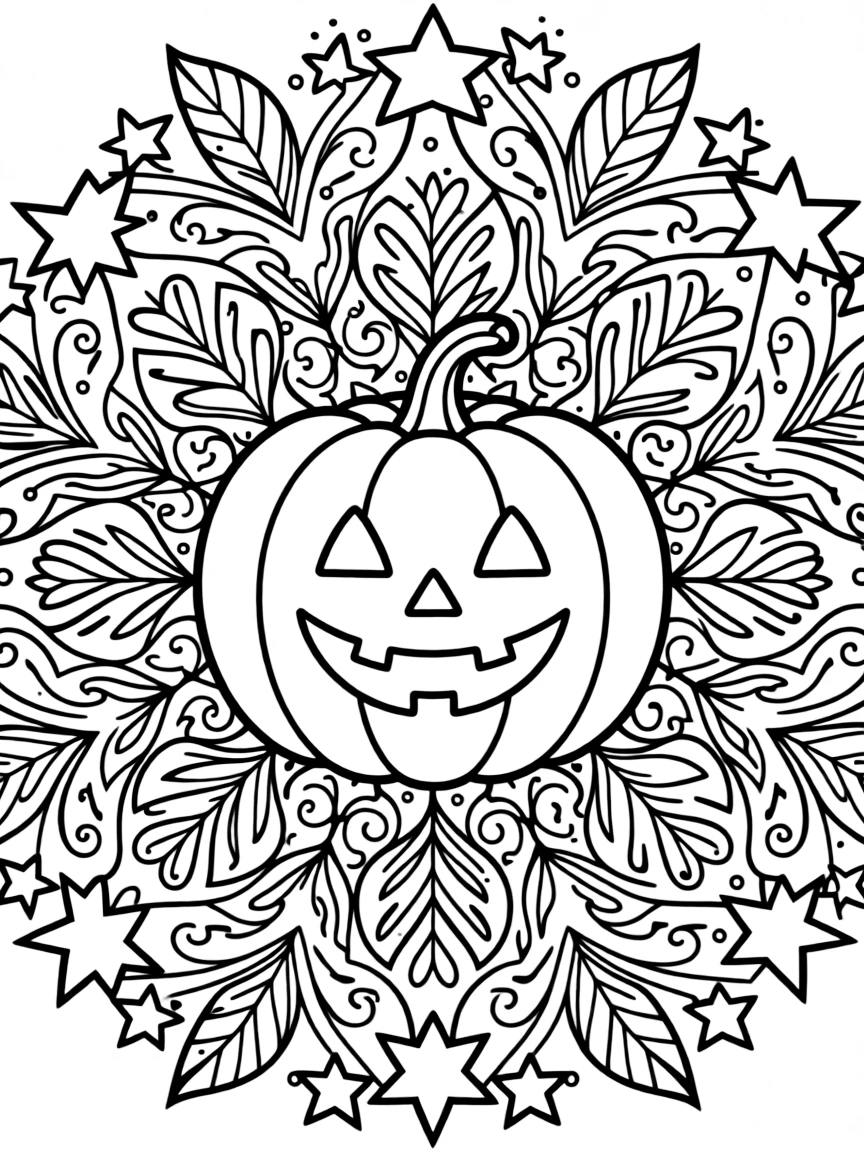 A jack-o'-lantern kaleidoscope showing magical patterns