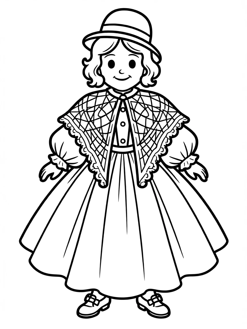 A ghost wearing layers of vintage clothing from different eras