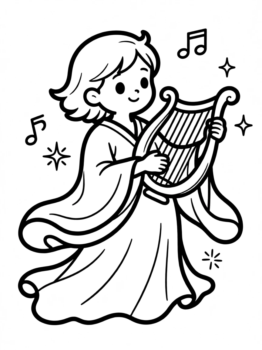 A ghost musician playing an ethereal instrument
